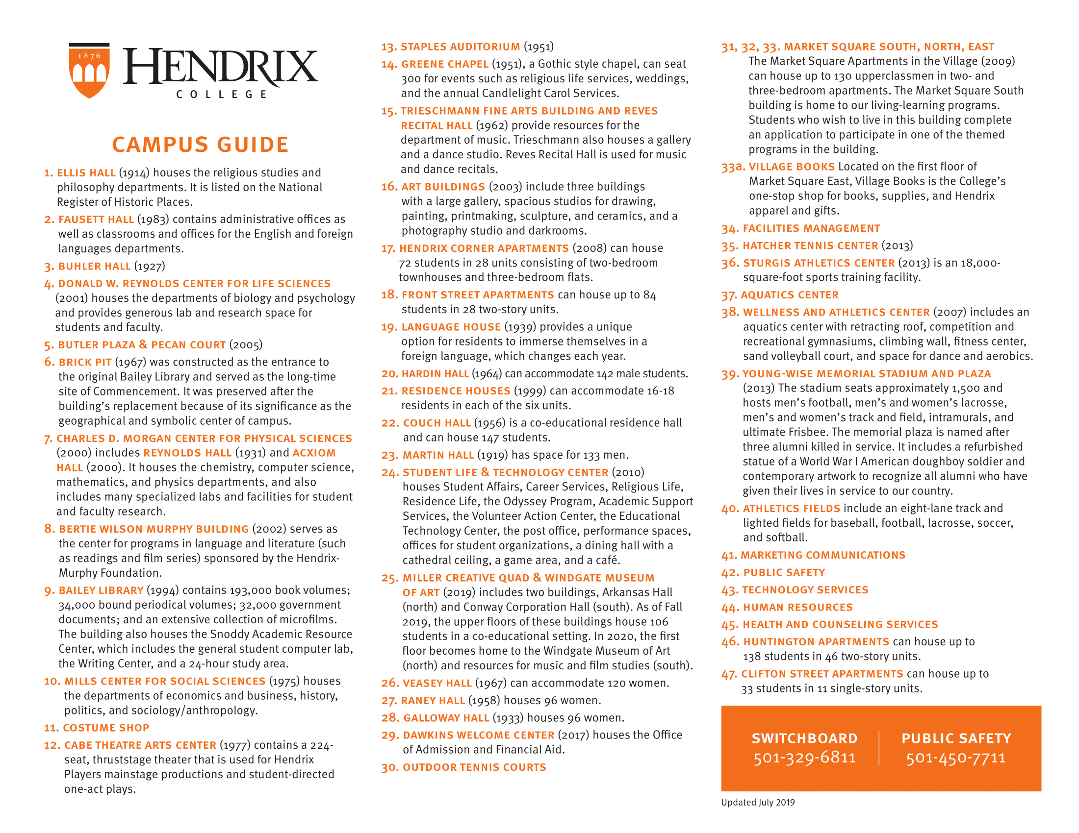 Hendrix Campus Map 